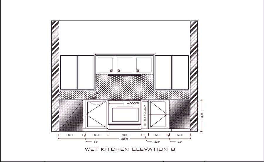 Wet Kitchen Elevation B1